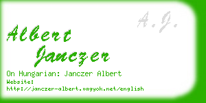 albert janczer business card